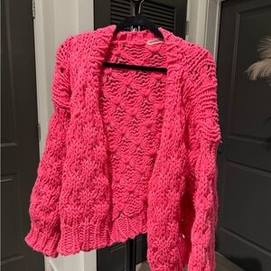 Fashion Nova Vibrant Pink Knit Cardigan